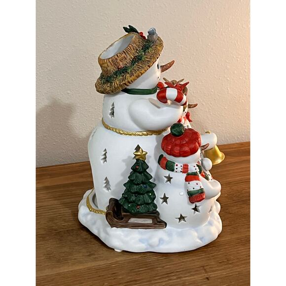 PartyLite Snowman Tealight Holder Luminary w/ Box Christmas Candle Decor RETIRED - Picture 7 of 16